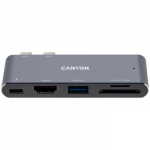 CANYON hub DS-5 5in1 Thunderbolt 3 4k Space Grey