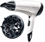 Remington Hair Dryer D3015 2000 W, Number of temperature settings 3, Ionic function, White/Black