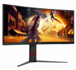 AOC CU34G4Z 240Hz lenktas LED GAMING monitorius su VA technologija | 34 colių | WQHD (3440x1440, 21:9, 110ppi) | Reakcijos laikas: 0.3ms (MPRT) | Jungtys: DisplayPort, HDMI, USB 3.0, 3.5mm | Pakreipiamas, reguliuojamo auk&scaron;čio, sukamas ir pasukamas st ...