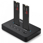 Qoltec 52366 M.2 NVMe SSD prijungimo stotelė | PCIe | USB-C | 20 Gb/s | DUAL 2 x 8 TB | Klonavimas neprisijungus