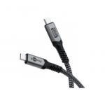 Goobay | USB-C Cable with Textile Sheath, USB4, 240 W, 40 Gbit/s, Power Delivery, 0.5 m, Black/Grey | 74210