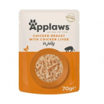 APPLAWS Chicken breast with chicken liver in jelly - &scaron;lapias kačių maistas - 70g