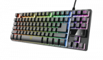 Trust GXT 833 Thado TKL kompakti&scaron;ka metalinė žaidimų klaviatūra su daugiaspalviu LED ap&scaron;vietimu