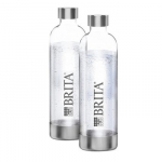 Brita | Set of Two PET Water Carbonating Bottles for SodaONE, 1 L | Carbonating Bottles