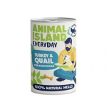 ANIMAL ISLAND Everyday Turkey and quail - drėgnas ėdalas &scaron;unims - 400g