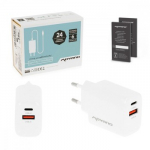 GaN 20W USB-C PD + USB-A Charger (White)