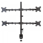 TECHLY Desk mount for 4 monitors 13-27 inches 4x10kg, black