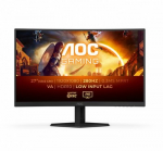 AOC C27G4ZXE 280Hz lenktas LED GAMING monitorius su VA technologija | 27 colių | FULL HD (1920x1080, 16:9, 82ppi) | Reakcijos laikas: 0.3ms (MPRT) | Peržiūros kampas: 178&deg;/​178&deg; | Jungtys: HDMI, DisplayPort, 3.5mm | Tilt, VESA, Kensington Security slot