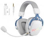 Royal Kludge HG103 belaidės ausinės | 2.4G, BT, 3.5mm | Cyborg White