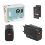 GaN 30W USB-C PD + USB-A Charger (Black)