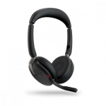 JABRA Evolve2 65 Flex MS Stereo Headset on-ear Bluetooth wireless active noise cancelling USB-A black Certified for Microsoft Te