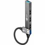 Goobay Slim 4-Port USB Hub, USB-A to USB-A, 5 Gbit/s | 74456