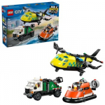 LEGO CITY 60505 Lėktuvas, aptarnavimo sunkvežimis ir oro pagalvės transporto priemonė