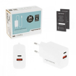 GaN 30W USB-C PD + USB-A Charger (White)