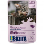 BOZITA Mėsos gabaliukai padaže su kalakutiena &ndash; &scaron;lapias pa&scaron;aras katei &ndash; 85g