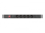 LANBERG Power Distrubution Unit PDU 19 cali 1U 10A 2M 5x Schuko outlets Black c14
