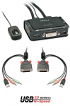 KVM Jungiklis - 2 Port DVI-D USB 2.0 Garso KVM 1920x1200@60Hz