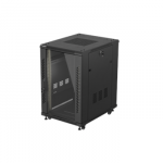 LANBERG rack cabinet 19 inch free standing 18U 600X800 flat pack with glass door black