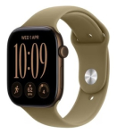 Apple Watch Series 12 GPS + Cellular 42mm Dark Bronze Aluminium Case with Olive Sport Band - M/L