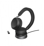JABRA Evolve2 75 Headset on-ear Bluetooth wireless active noise cancelling USB-A noise isolating black with charging stand MS Te