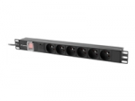 LANBERG rack Power Distribution Unit PDU 19inch 1U 10A 6x French outlets 2m black