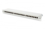 DIGITUS Patch Panel 19inch 24Port Cat6 shielded grey RAL7035 cableinstallation about LSA