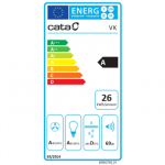 CATA Hood | VK 6000 WH | Wall mounted | Energy efficiency class A | Width 60 cm | 398 m&sup3;/h | Push buttons | CSLED | White