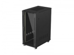 Lanberg Rack cabinet 19" free-standing 27U/600x1000 (flat pack) with glass door, Black | Lanberg