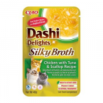 INABA CAT Dashi Delights Silky Broth Vi&scaron;tiena su Tunu and &Scaron;ukutėmis - skanėstas katėms - 40g
