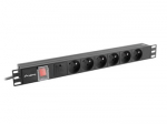LANBERG rack PDU 19inch 1U 16A 6x French 2m black