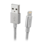 Laidas SBS Silver Metal Braided, USB-A - Lightning, silver
