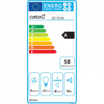 CATA | Hood | GC DUAL A 45 XGWH | Canopy | Energy efficiency class A | Width 45 cm | 820 m&sup3;/h | Touch control | LED | White glass