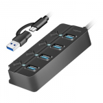 USB3.2 Gen1 HUB, 4xUSB-A on/off switch