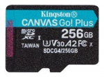 KINGSTON 256GB microSDXC Canvas Go Plus Gen4 200R A2 U3 Single Pack w/o ADP