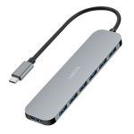 Hub USB-C 7-port, USB-A 5Gbps, 20W PD
