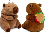 Kawaii - Capybara With Burger Backpack Pliu&scaron;inis Žaislas | 25 cm