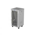 LANBERG rack cabinet 19 inch free standing 22U 600X600 flat pack with glass door LCD grey V2