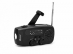 Vakoss FM-3660K&ldquo; avarinis FM/AM radijas su dinamo / žibintuvėliu / i&scaron;orine baterija / saulės baterija
