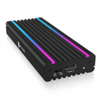 ICY BOX IB-1824ML-C31 USB Type-C USB 3.2 (komplekte esantys laidai yra USB 3.1 (Gen 2)) Enclosure for M.2 NVMe SSD - RGB illuminated
