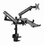GEMBIRD Desk mounted adjustable monitor arm with notebook tray - full-motion