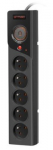 Power strip Z5 5m 5x230V 10A Z5/50/CZ black