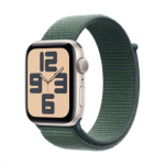 Apple Watch SE GPS 44mm Starlight Aluminium Case with Lake Green Sport Loop
