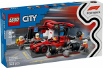 LEGO CITY 60443 F1 - Stotelė ir įgula su Ferrari automobiliu
