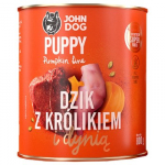 JOHN DOG Pumpkin Puppy Wild boar with rabbit and pumpkin - drėgnas ėdalas &scaron;unims - 800g