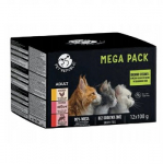 PETREPUBLIC Mega Pack Chicken, salmon, veal - &scaron;lapias kačių maistas - 12x100g