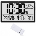 "GreenBlue GB218" itin didelis LCD sieninis laikrodis su orų stoties temperatūros ir datos ekranu