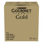 PURINA GOURMET GOLD Mousse Mix 4 Flavours - &scaron;lapias kačių maistas - 96x85g