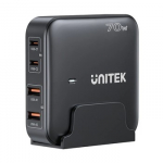 GaN tinklo įkroviklis - Unitek P1228ABK01-EU | 70W 2x USB-C 2x USB-A
