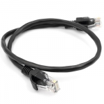 Tinklo Kabelis - Cat5E UTP Pataisymo Laidas 0.5m Juodas