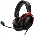 HyperX Cloud III &ndash; Wired Gaming Headset, PC, PS5, Xbox Series X|S, Angled 53mm Drivers, DTS, Memory Foam, Durable Frame, Ultra-Clear 10mm Mic, USB-C, USB-A, 3.5mm &ndash; Black/Red
